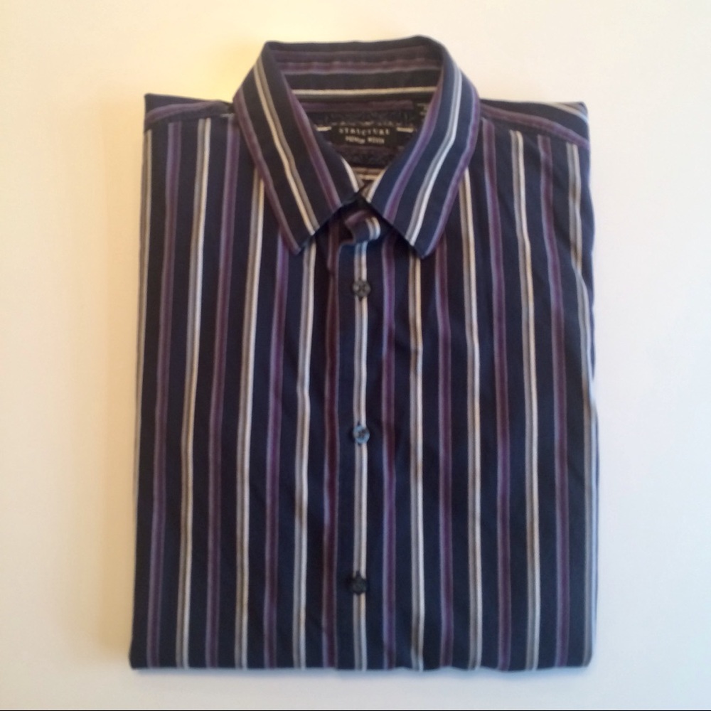 Structure Men’s Striped Long Sleeve Shirt Size M